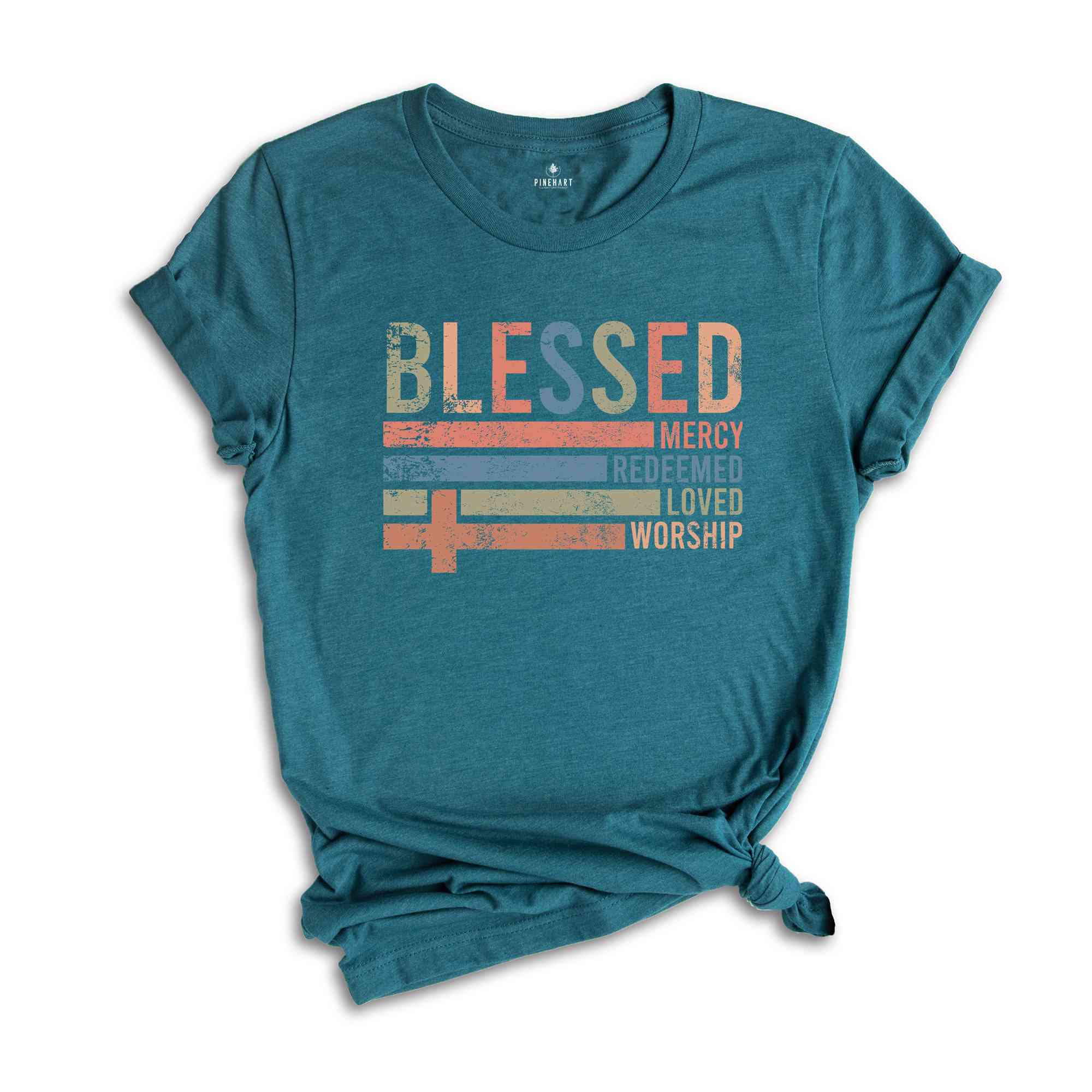 Retro Blessed Redeemed Shirt, Religious Easter Shirt, He is Risen Shirt, Easter Shirt, Mercy Shirt, Redeemed Tee, Loved Shirt, Worship Shirt