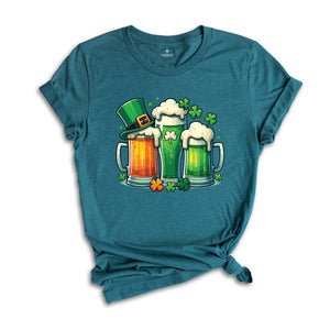 Irish Beer St. Patrick's Day Shirt, Paddy's Day Drinking Shirt, Shamrock Shirt, Ireland Flag Shirt, Beer Lover Shirt, Shamrock Beer Shirt