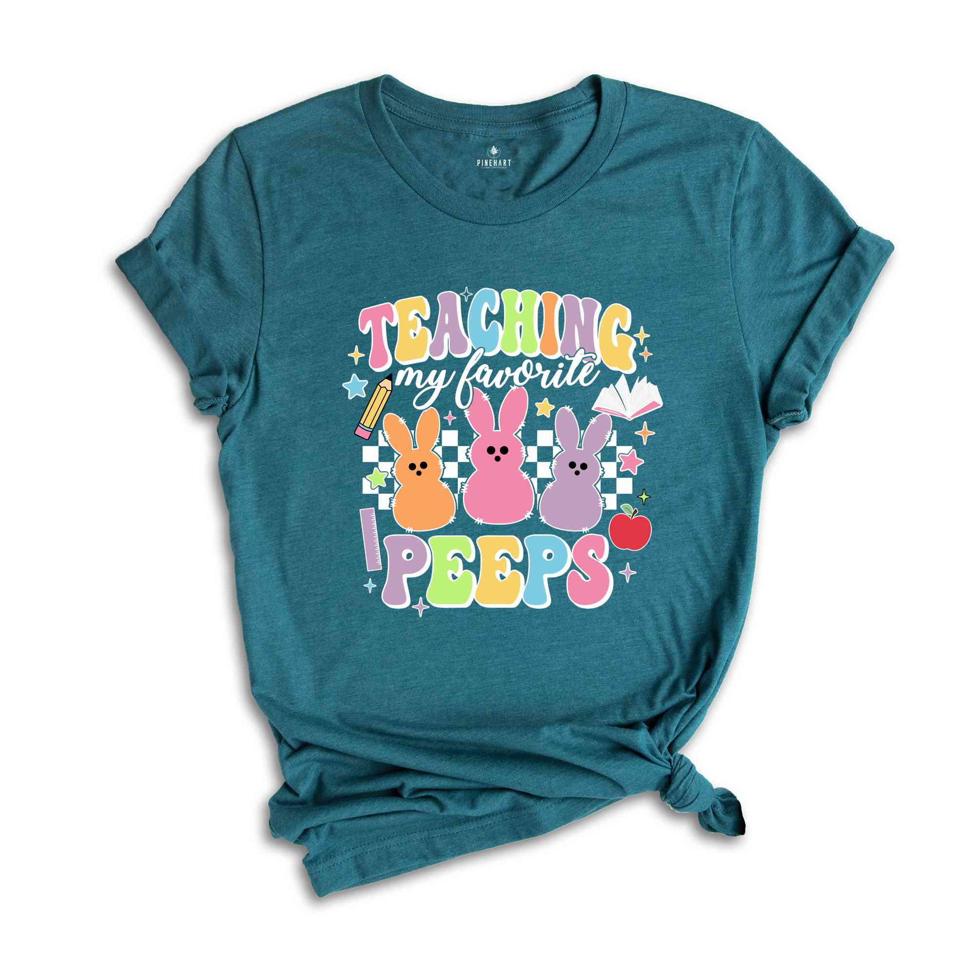 Teaching My Favorite Peeps Shirt, Retro Easter Shirt, Easter Teacher Shirt, Easter Bunny T-Shirt, Peeps Teacher Shirt