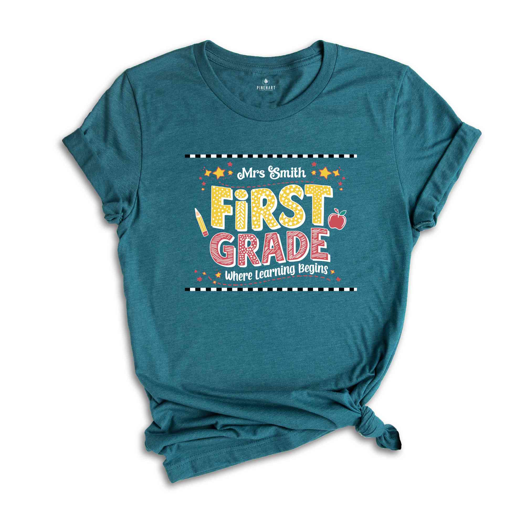 Custom First Grade Teacher Shirt, Teacher Tee, Personalized Teacher, Teacher Appreciation, Back to School, New Teacher Gift