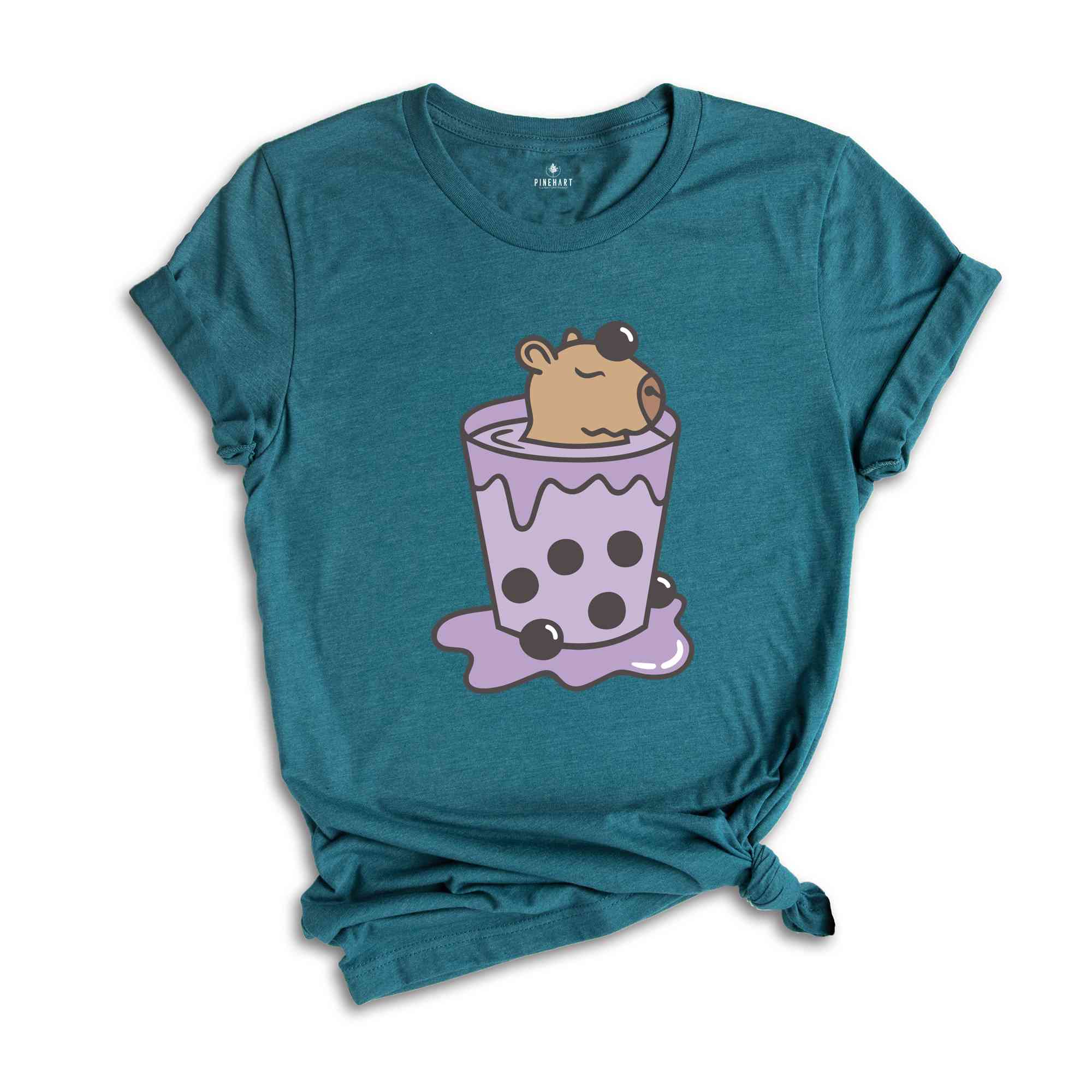 Cute Capybara T-Shirt, Capybobara Shirt, Capybara Lover T-Shirt, Capybara In A Cup Tee, Boba Tea Lover Shirt