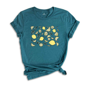 Lemon Fruit Shirt, Citrus Shirt, Yellow Lemon T-shirt, Summer Fruit Shirt, Botanical Gift, Foodie Shirt