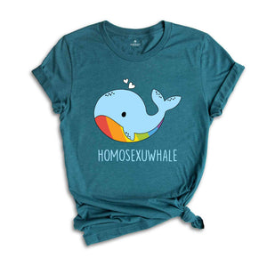 Homosexuwhale Shirt, Funny LGBT Shirt, Cute LGBT Shirt, Pride Rainbow Shirt, LGBTQ Pride Shirt, Animal Lover Shirt, Cute Whale Shirt