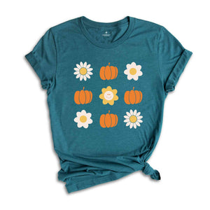 Fall Pumpkin Sunflower T-Shirt, Thanksgiving Shirt, Fal Shirt, Autumn Shirt, Pumpkin Lover Shirt, Floral T-Shirt