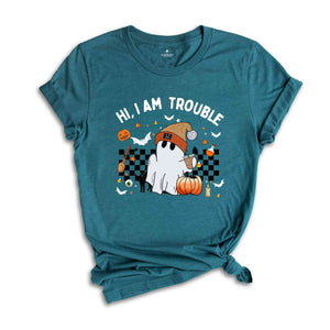 Wherever I Go Trouble Follows T-Shirt, Matching Halloween Shirts, Spooky Season Tee, Retro Funny Couple Halloween Gifts