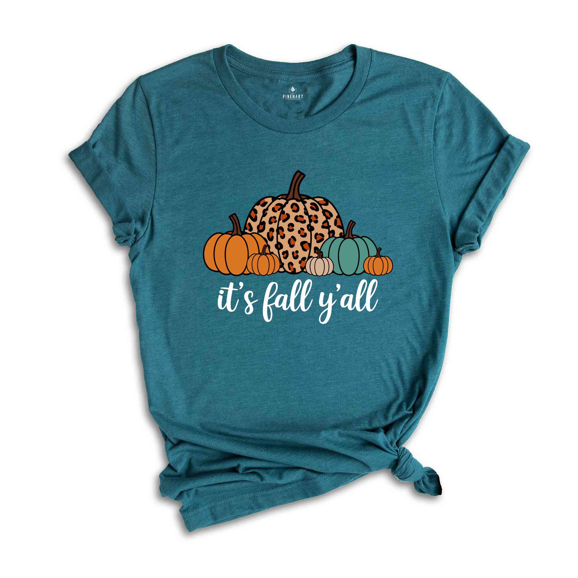 It's Fall Y'all Shirt, Fall Shirt, Pumpkin Shirt, Cute Fall Shirt, Leopard Pumpkin Shirt, Fall Mom Shirt, Fall Teacher Shirt