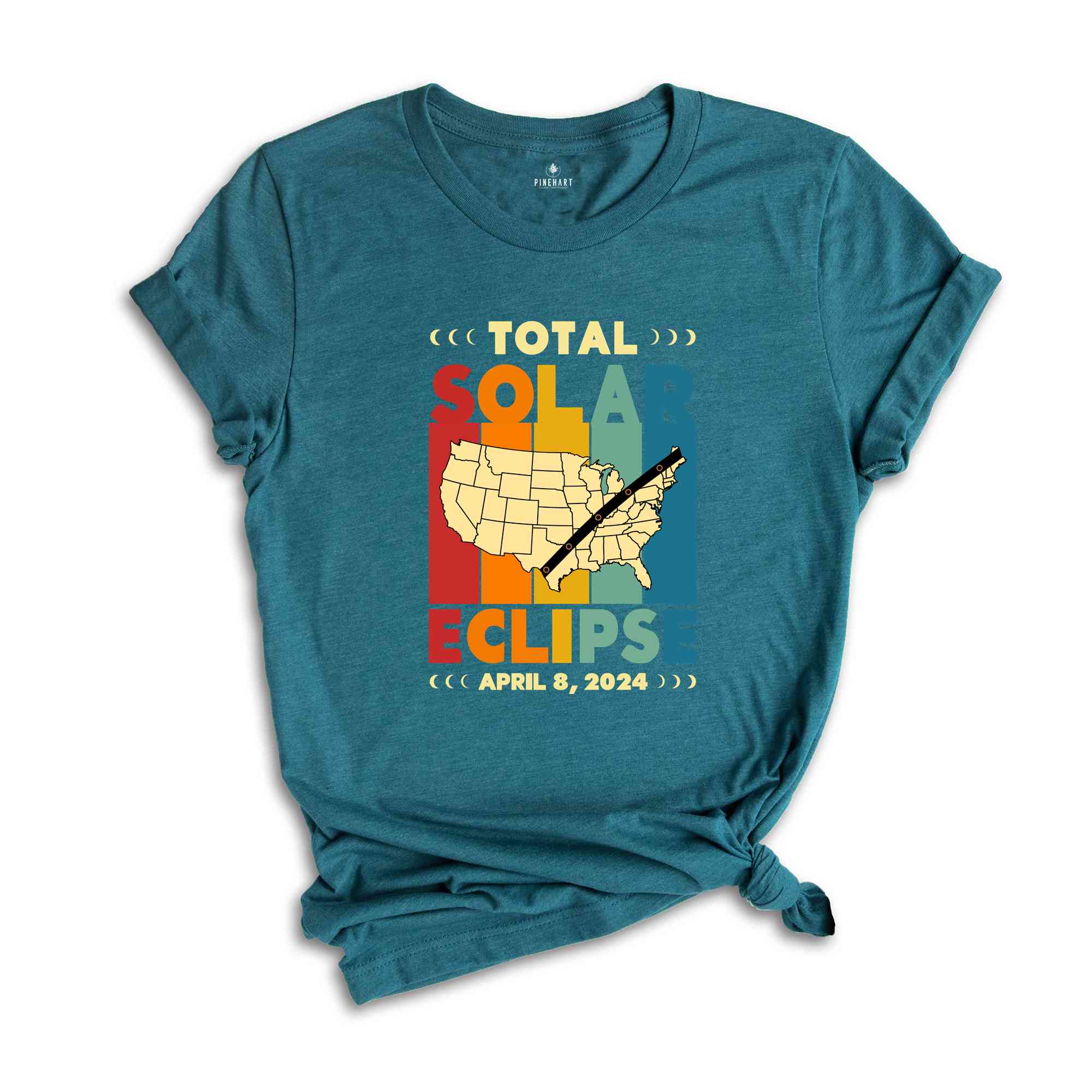 Total Solar Eclipse Shirt, April 8 2024, USA Map, Path of Totality Tee, Eclipse Event 2024 Shirt, Celestial Shirt, Gift for Eclipse Lover