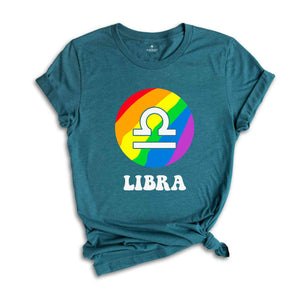 Libra LGBT Shirt, Zodiac Sign Shirt, Libra Birthday Shirt, LGBTQ Pride Shirt, Pride Month Shirt, Rainbow Shirt, Zodiac Tshirt