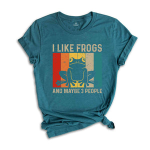 I Like Frogs and Maybe 3 People Sunset Shirt, Frog Shirt, Retro Vintage Tee, Animal Lover, Frog Lover Shirt, Frog Gifts, Frogs Tee,