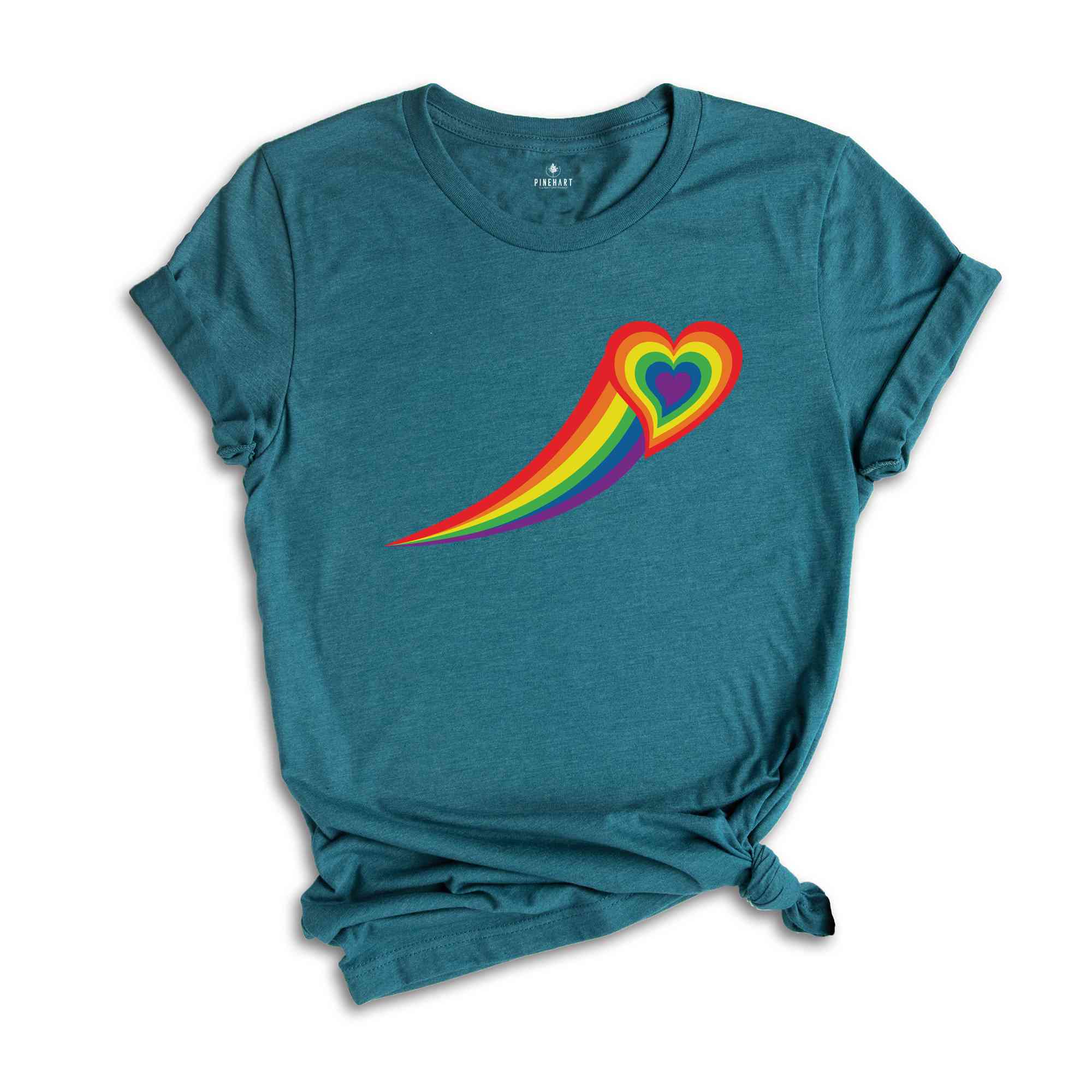 Rainbow Heart Shirt, Pride Heart Shirt, LGBT Shirt, LGBT Shirt Funny, Women Pride Tee, Gay Heart Shirt