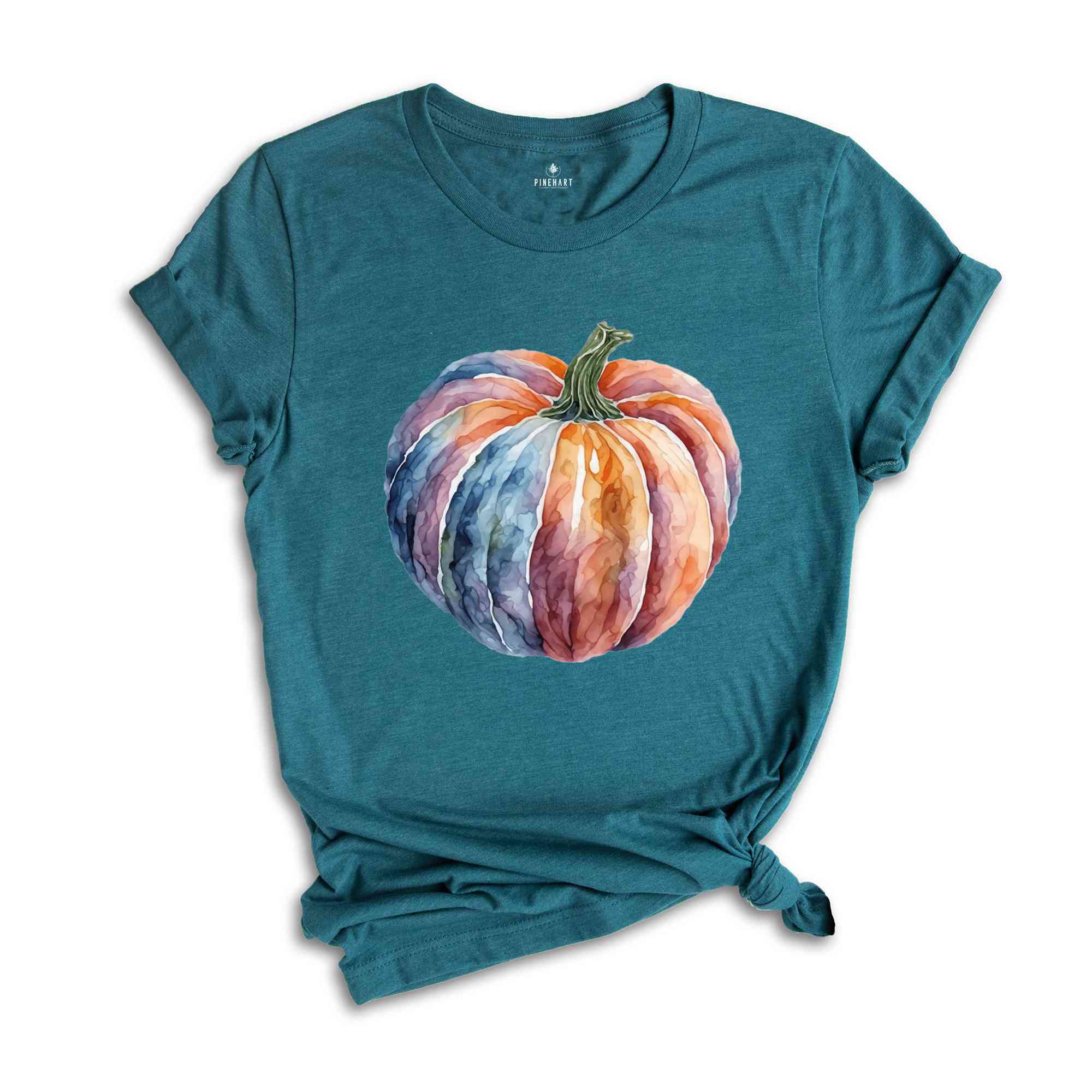 Watercolor Pumpkin T-shirt, Colorful Pumpkin Shirt, Halloween Shirt, Autumn Shirt, Cute Fall Shirt, Gifts For Halloween