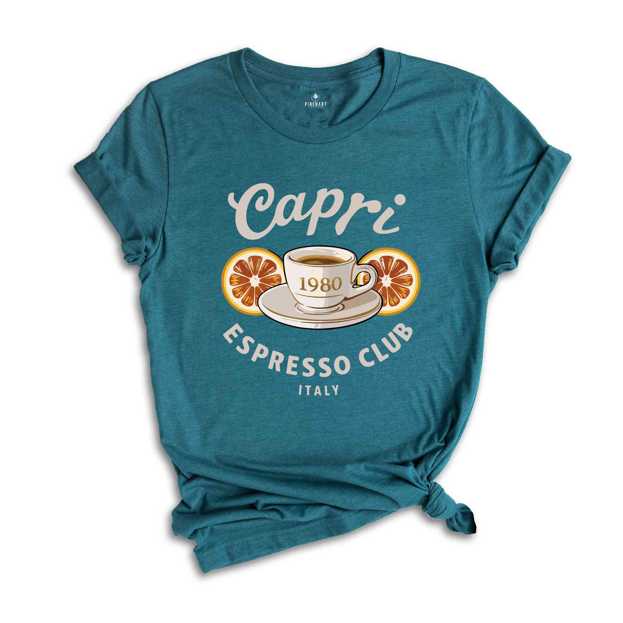 Capri Italy Espresso Club 1980 Tee, Italian Cafe Style Shirt, Retro Découpés Coffee Shirt, Vintage Cafe Shirt