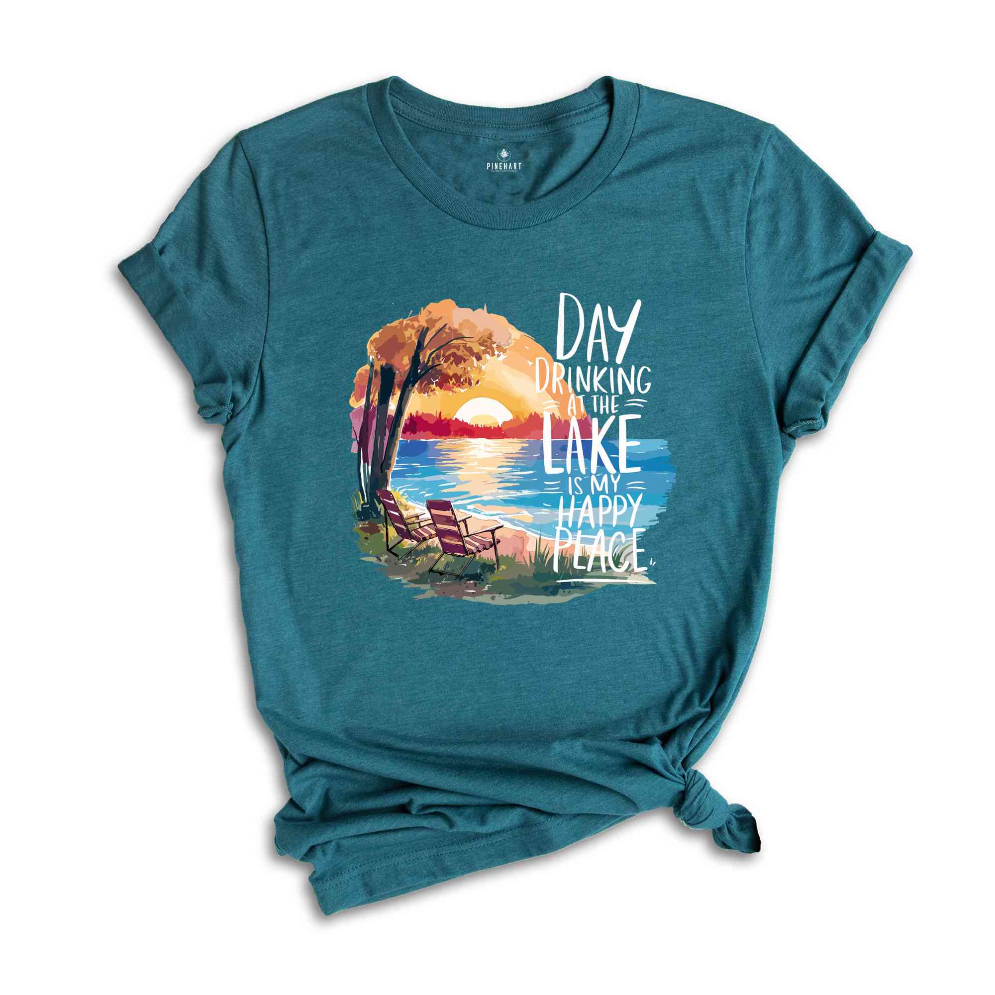 Day Drinking On The Lake Is My Happy Place, Day Drinking Shirt, Lake Shirt, Cute Camping Shirt, Nature Lover Shirt, Funny Drinking Shirt