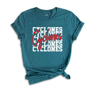 Team Mascot Shirt, Cyclones Mascot Shirt, Cyclones Team Spirit Shirt, Cyclones Fan Shirt, Cyclones School Shirt, Cyclones School Spirit