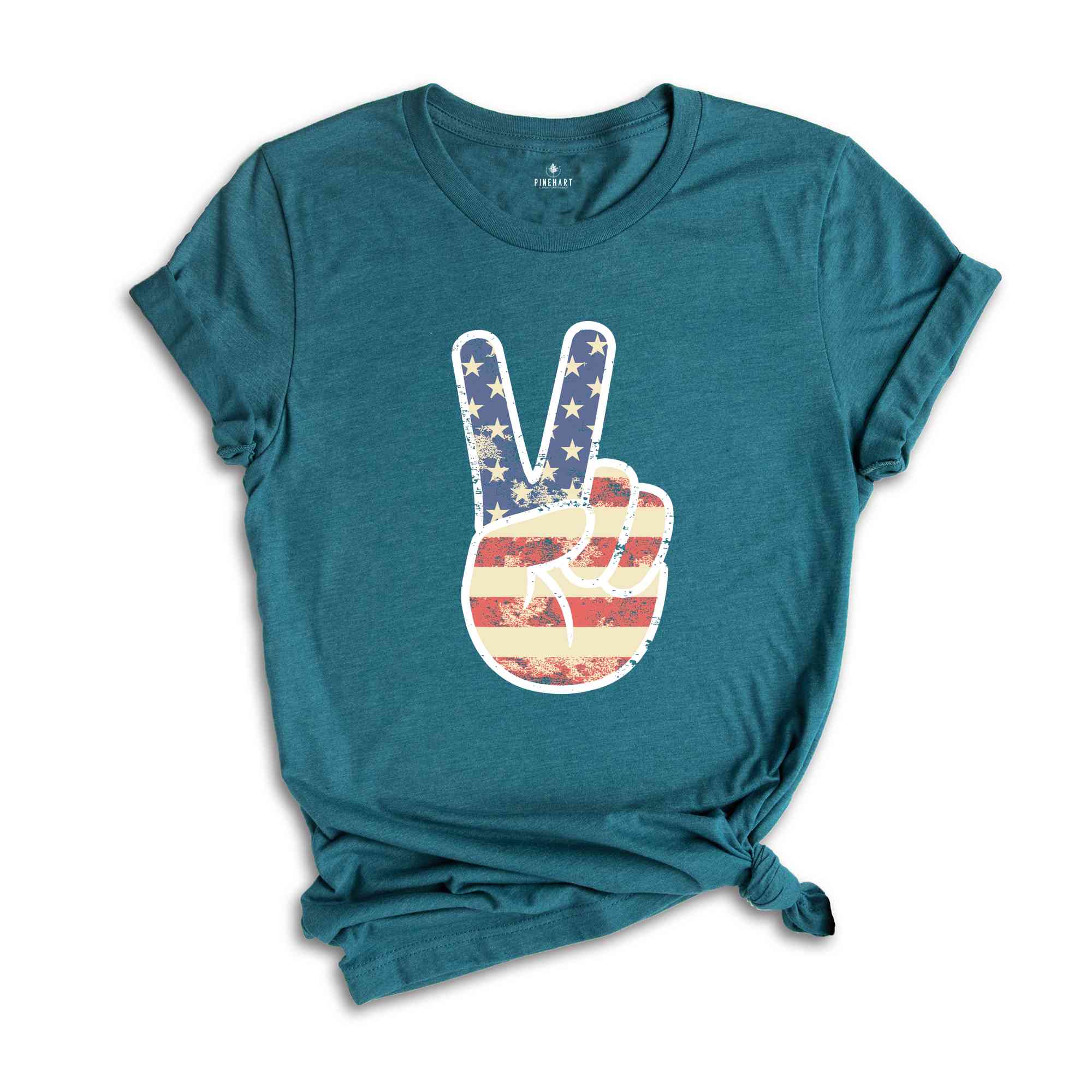 America Peace T-Shirt, America Shirt, Patriotic Shirt, Peace Sign Tee, 4th Of July Celebrations Shirt, Independence Day Shirt