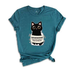 Antidepressant Cat Shirt, Funny Cat Tshirt, Kitty Kitten Shirt, Womens Cat Shirt, Therapist Tee, Mental Health Matter Shirt