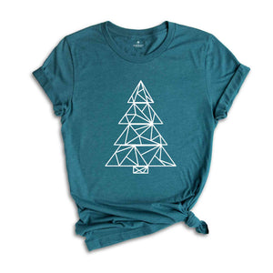 Geometric Christmas Tree Shirt, Christmas Shirt, Christmas Party Tee, Christmas Gift, Xmas Tee, Christmas Pine Tree Tee