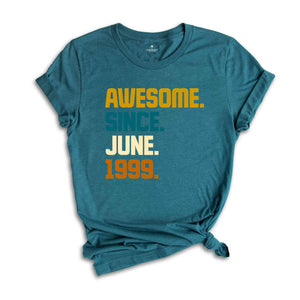 Awesome Since 1999 Shirt, 25th Birthday Idea, Birthday Gift For Him, 25th Birthday Gifts For Girls/Boys, Personalized Birthday T-shirt