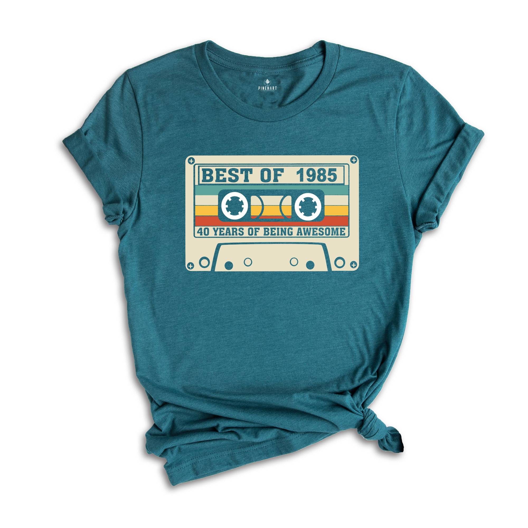 40th Birthday Shirt, 1985 Cassette T-Shirt, Vintage 1985 Tee, Best Of 1985 T-Shirt, 40 Years of Being Awesome, 40th Birthday Gift