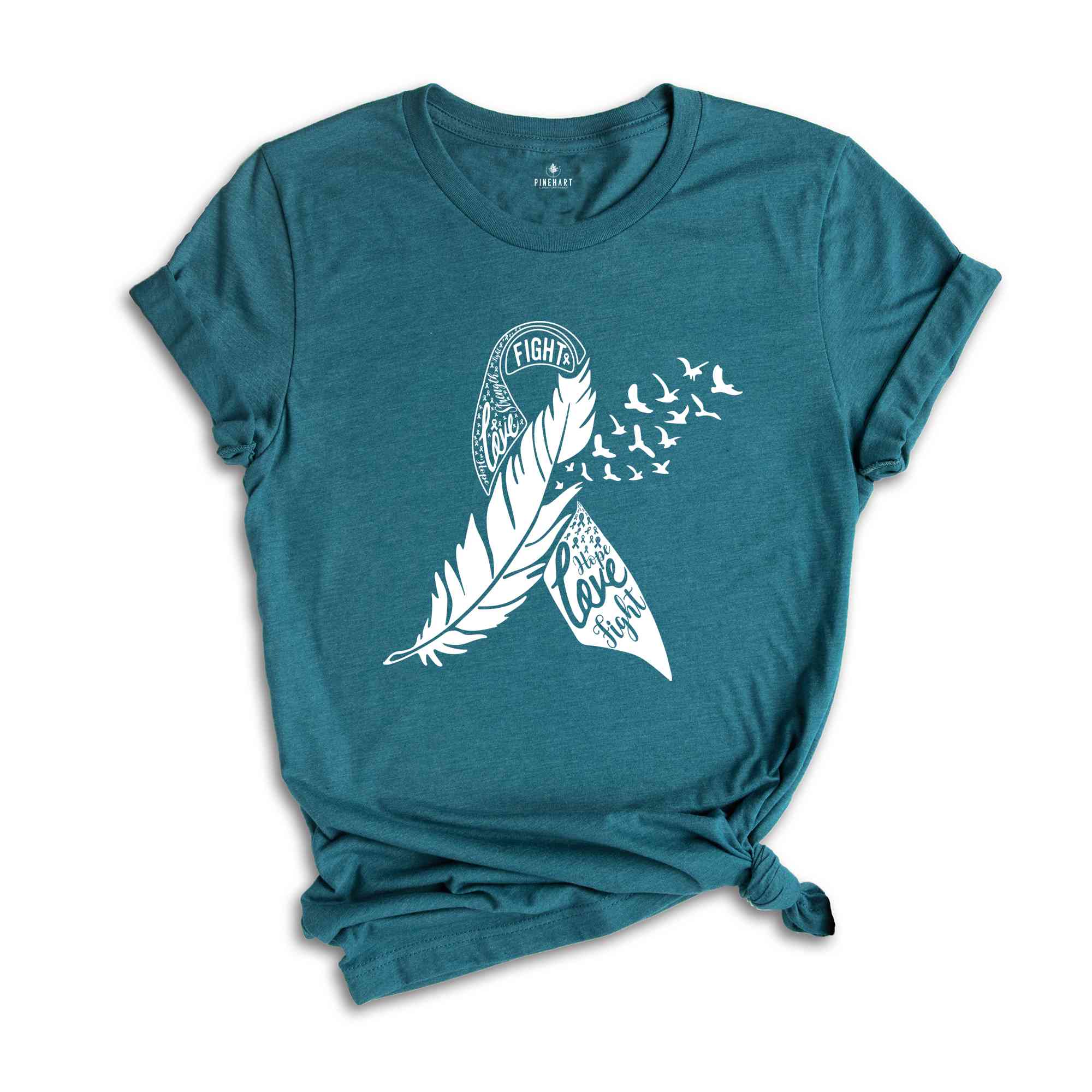 Ovarian Cancer Awareness, Ovarian Cancer T-Shirts, Ribbon Graphic Tees, Ovarian Cancer Survivor Gift