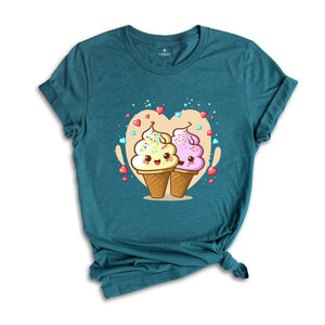 Valentines Day Ice Cream Shirt, Cute Couple T-shirt, Valentines Day Gift, Funny Ice Cream Tee, Cute Girlfriend Gift