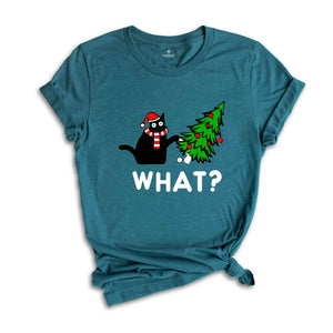 What Shirt, Funny Black Cat Shirt, Christmas Tree Cat What Shirt, Cat Lover Gift, Funny Cat Shirt, Cool Cat, Cat Shirt, What Shirt,