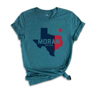 Nathaniel Moran for Texas 2024 Congressional Elections Campaign T-Shirt, Nathaniel Moran for Congress 2024 November Elections Tee