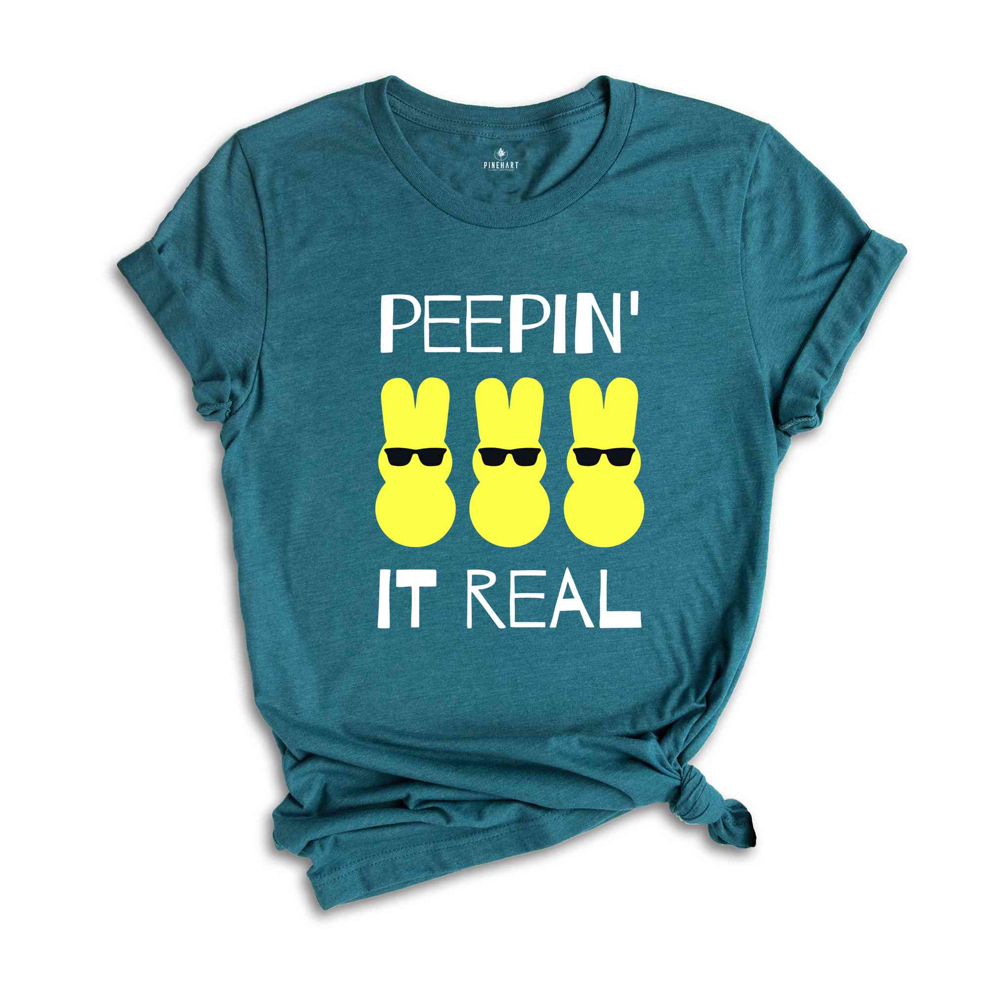 Peepin' It Real T-Shirt, Cartoon Bunny Shirt, Springtime Celebration Shirt, Cool Peeps T-Shirt for Easter, Sunglasses Bunny Easter Shirt