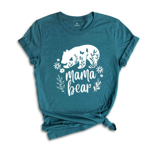 Mama Bear Shirt, Wild Animal Shirt, Gift For Mom, Flower Shirt, Bear Shirt, Floral Bear Shirt, Animal Shirt