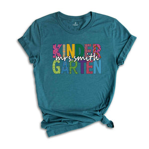 Custom Kindergarten Shirt, Kindergarten Teacher Shirt, Cute Kindergarten Crew Shirt, Teacher Shirt, Retro Teacher Shirt