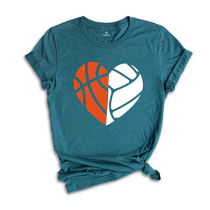 Basketball Heart Shirt, Volleyball Lover Shirt, Basketball Shirt, Basketball Mom Shirt, Game Day Outfit, Sports Shirt