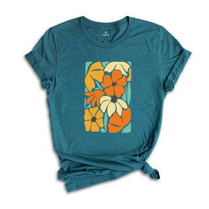 Flowers Tshirt, Boho Wildflowers Tshirt, Boho Flowers Shirt, Floral Nature Shirt, Art Nouveau Art Deco Shirt