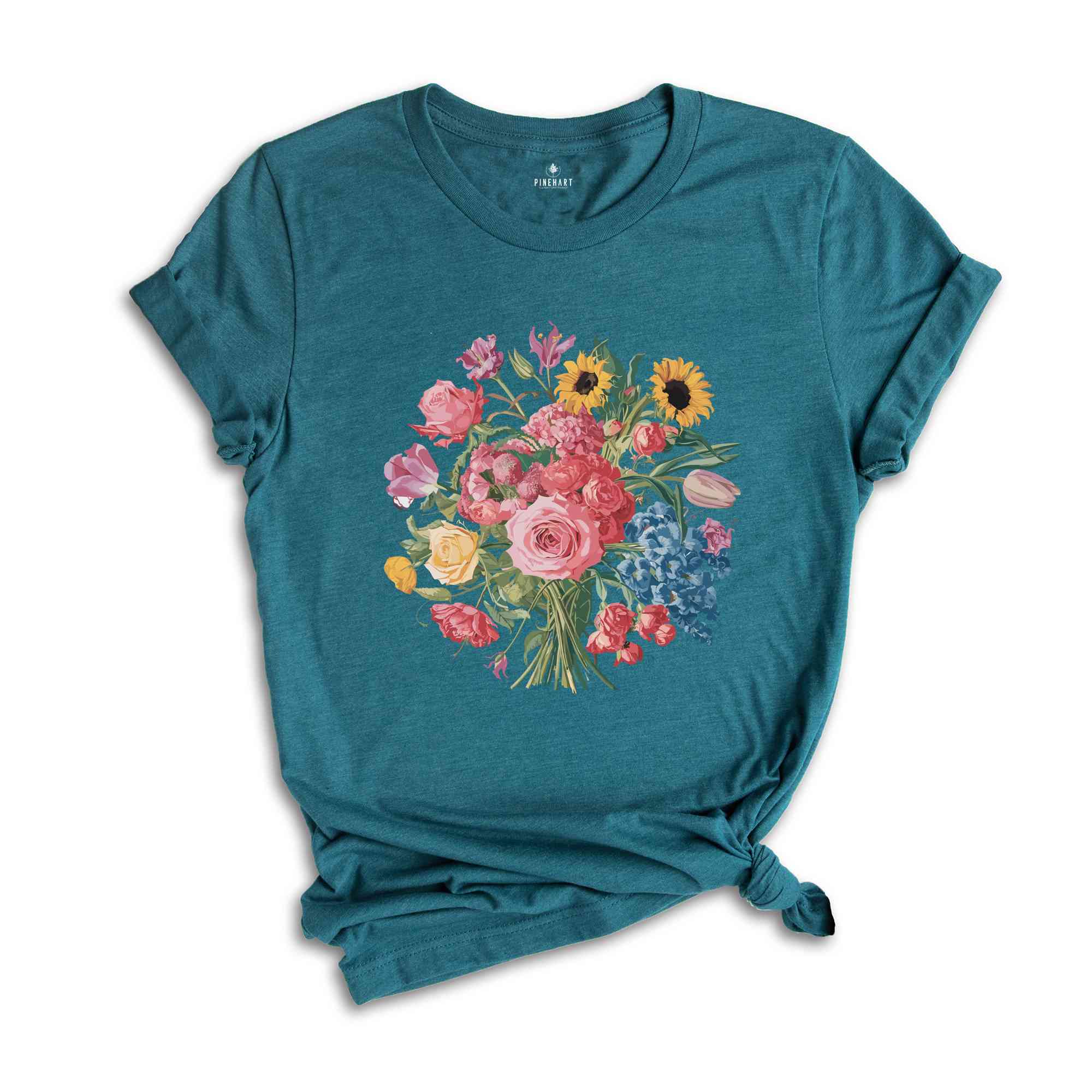 Wild Flowers T-Shirt, Vintage Botanical Tee, Pastel Floral Nature T-Shirt, Garden Lover Tee, Flower Lover Tee, Wildflowers Cottagecore Shirt