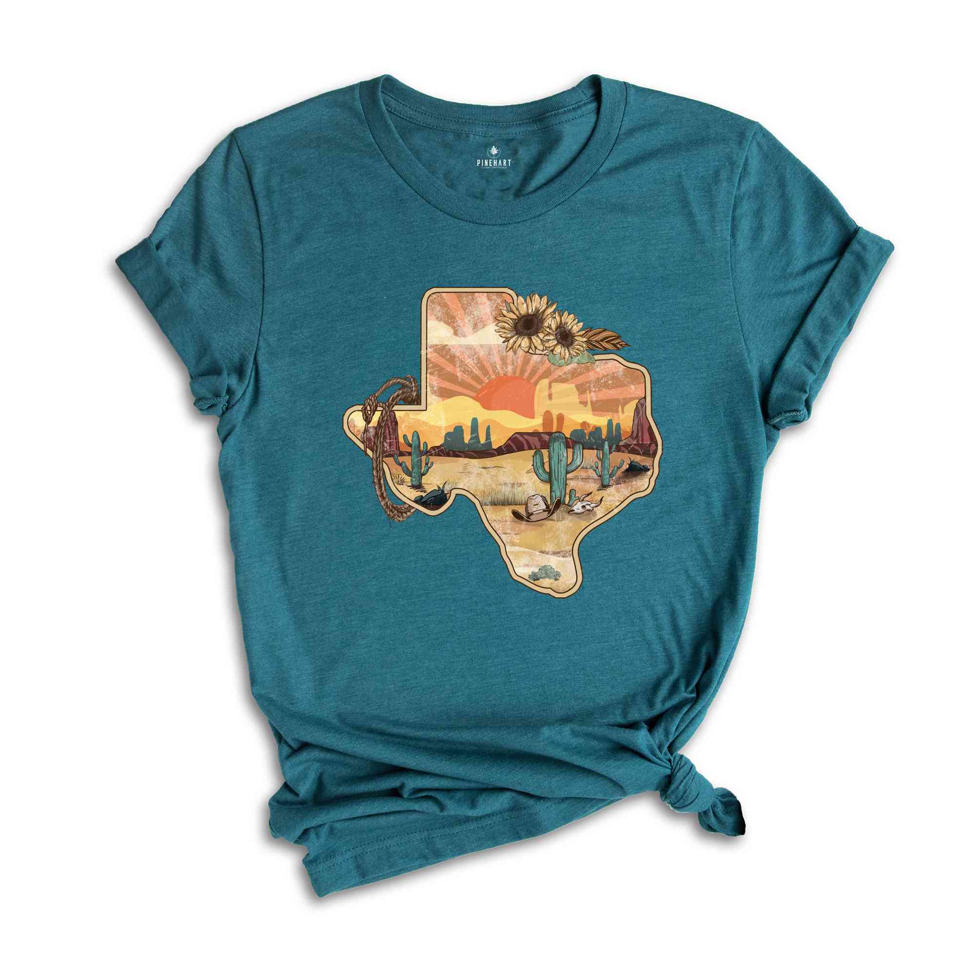 Texas Sunflower T-Shirt, Texas Map Shirt, Texas Country Shirt, Texas Gifts, Country Life Tee, Texas Trip Shirt