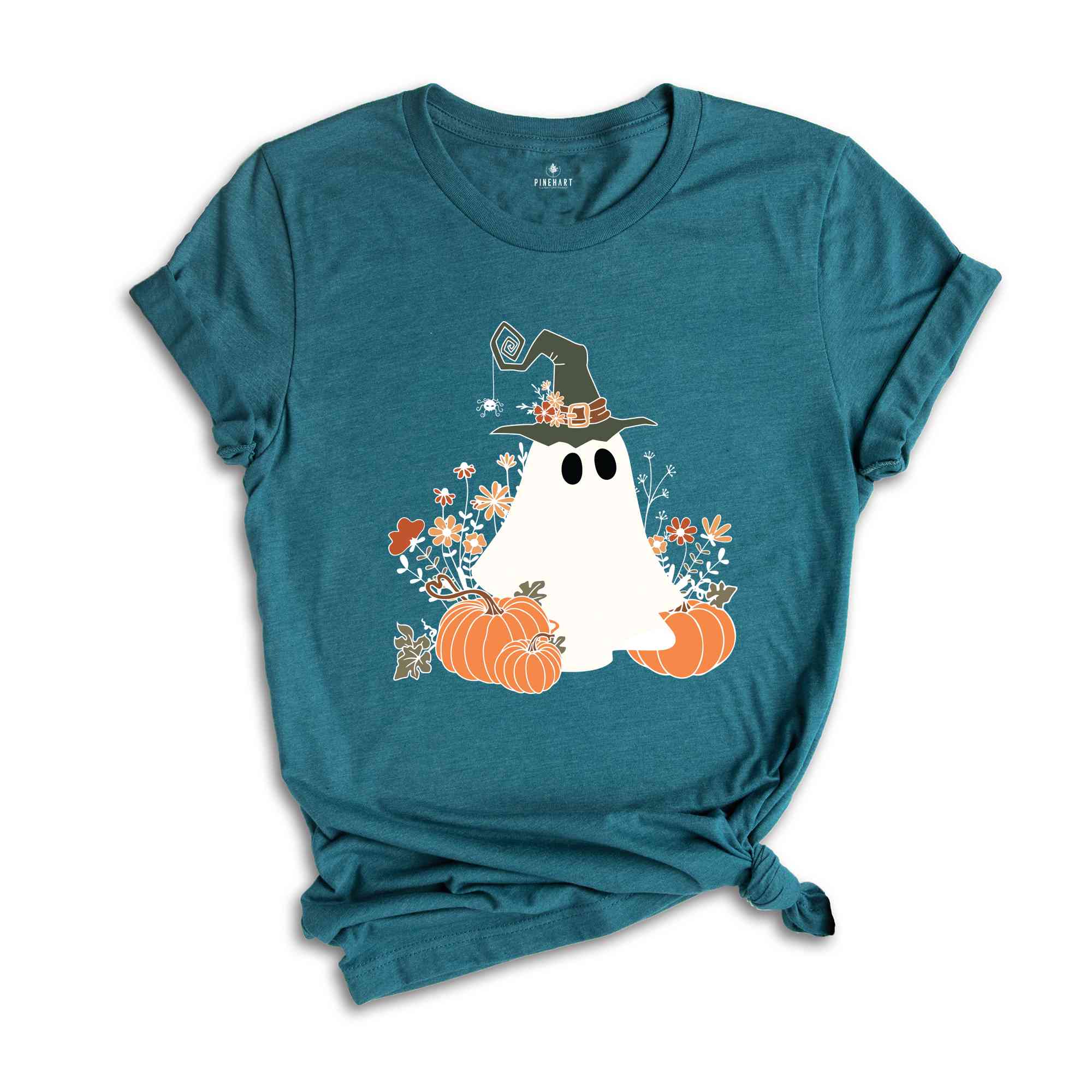 Retro Halloween Pumpkin Shirt, Vintage Floral Halloween Shirt, Retro Ghost Shirt, Vintage Ghost Shirt, Halloween Gifts