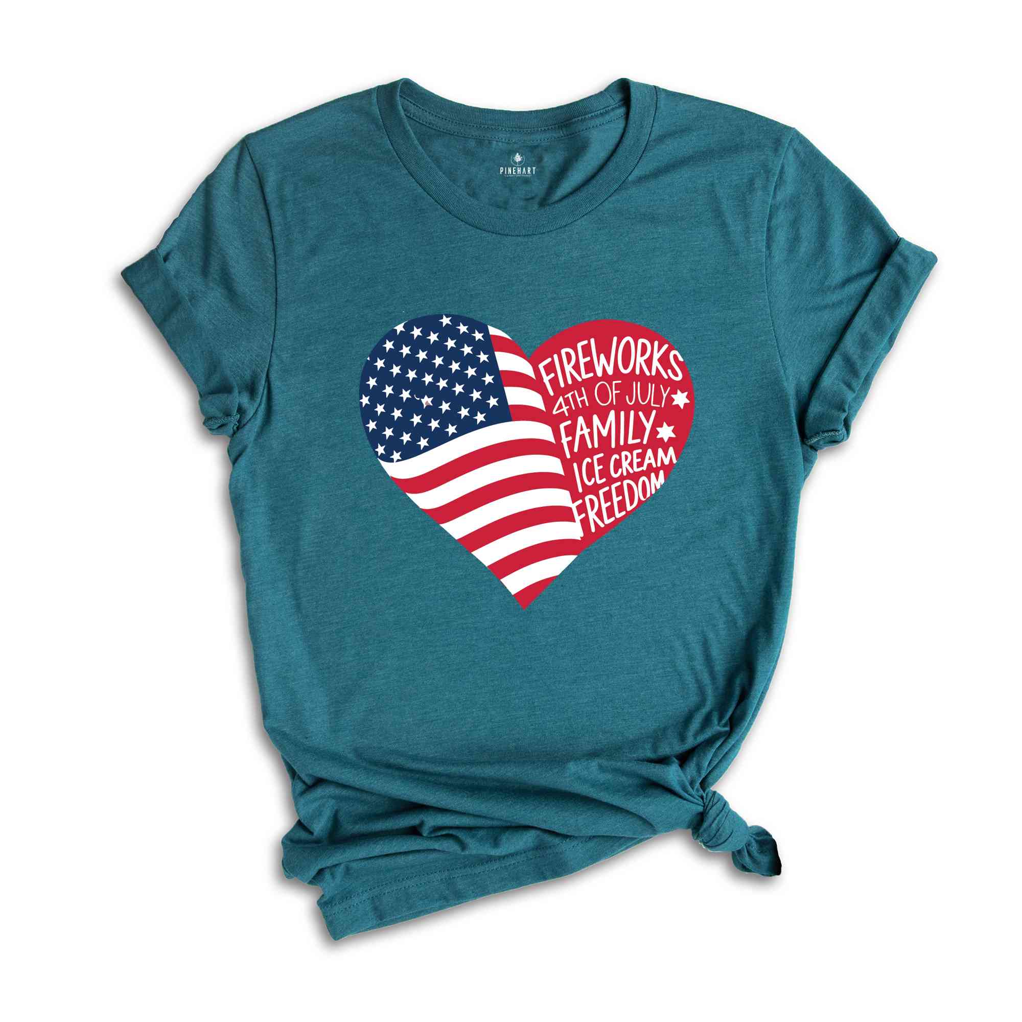 American Heart 4th Of July Shirt, 4th Of July Flag T-Shirt,Freedom TShirt,Independence Shirt, American Flag Heart Shirt