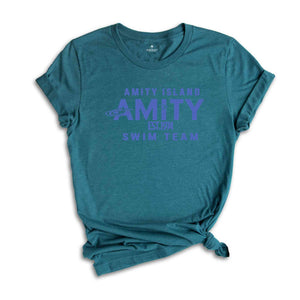 Amity Island Swim Team Shirt, Jaws Shirt, Funny Movie Shirt, Amity Island Movie Shirt, Great White Shark Shirt, Swim Shirt, Beach Shirt