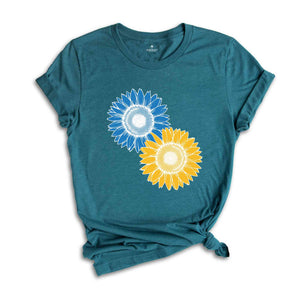 Sunflower Ukraine, Proud Ukrainian T-Shirt, Pray for Ukraine Tee, No War Ukraine, Ukraine Military Shirt