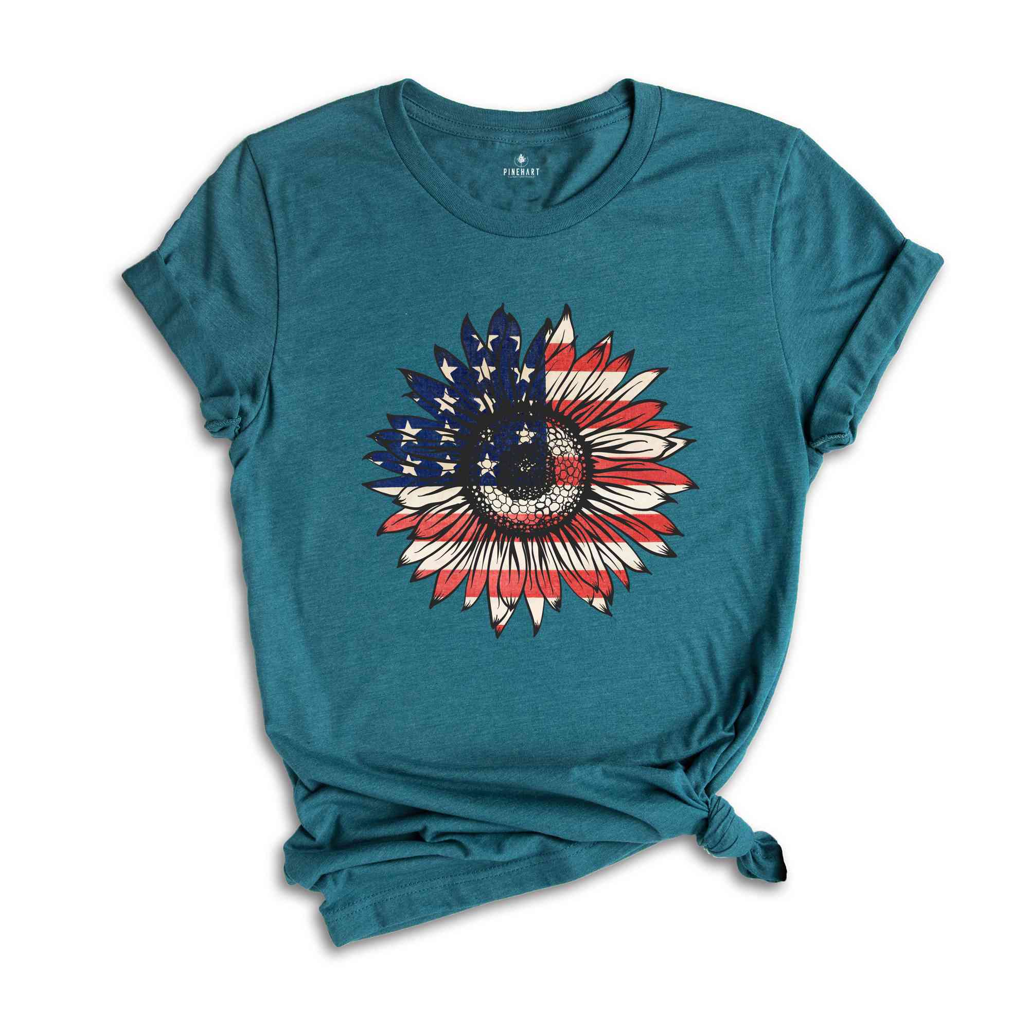 American Sunflower Shirt, 4th Of July Shirt, USA Shirt, Patriotic Shirt, Independence Day Shirt, Red White And Blue, Fourth Of July