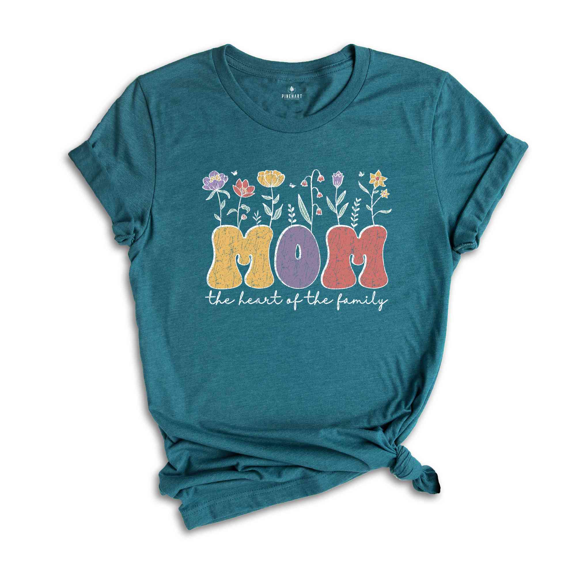 Mom the Heart of the Family Shirt, Mothers Day Shirt, Happy Mother's Day Shirt, Mother Day Gift, Mother Life Shirt, Mama Shirt, Mom Tee