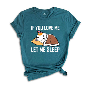 If You Love Me Let Me Sleep Lazy Cat T-Shirt, Sleeping Cat Shirt, Funny Cat Owner T-Shirt, White Cat Sleeping