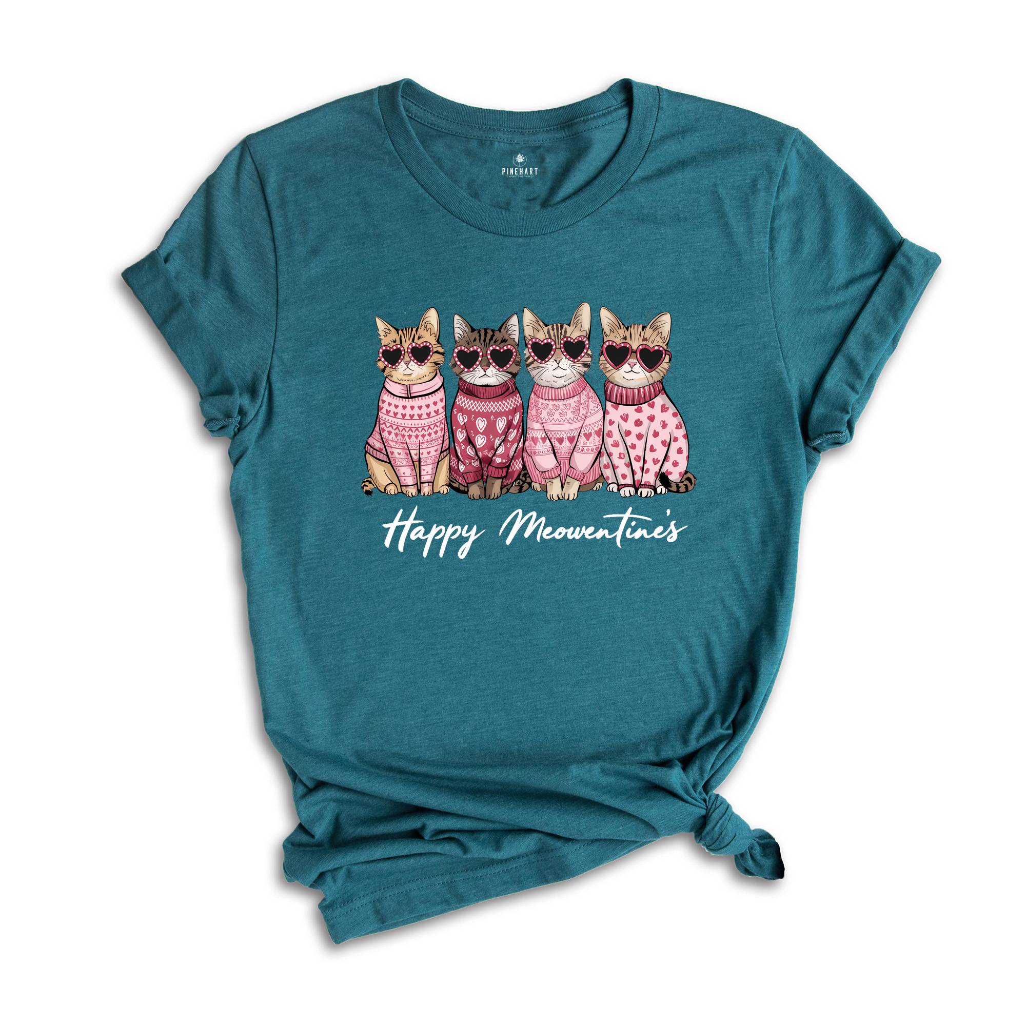 Happy Meowentine's Cat Shirt, Cute Valentines T-Shirt, Cat Lover Shirt, Cat Shirt, Valentines Shirt, Cat Lover Tee, Cat Mom, Valentines Gift