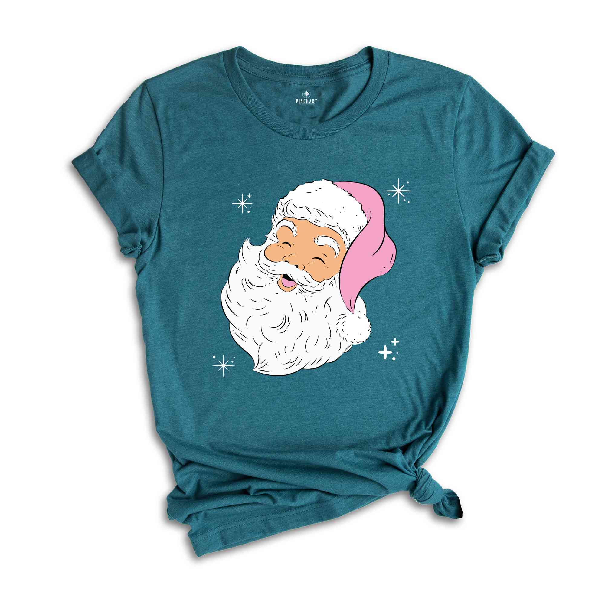 Retro Pink Christmas Santa Shirt, Pink Santa Hat Shirt, Retro Christmas Santa, Pink Christmas, Vintage Santa Shirt