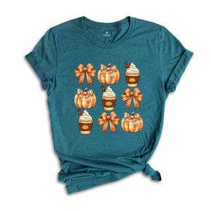 Retro Fall Pumpkin Bow Shirt, Fall Coquette Bow, Autumn Pumpkin Tee, Fall T-Shirt, Autumn Lover Shirt, Autumn Bow Shirt