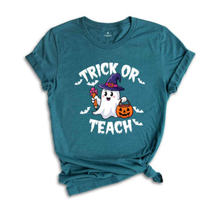 Trick or Teach Shirt, Teacher Halloween Shirt, Halloween Teacher Shirt, Spooky Teacher Shirt, Retro Ghost Teacher Shirt