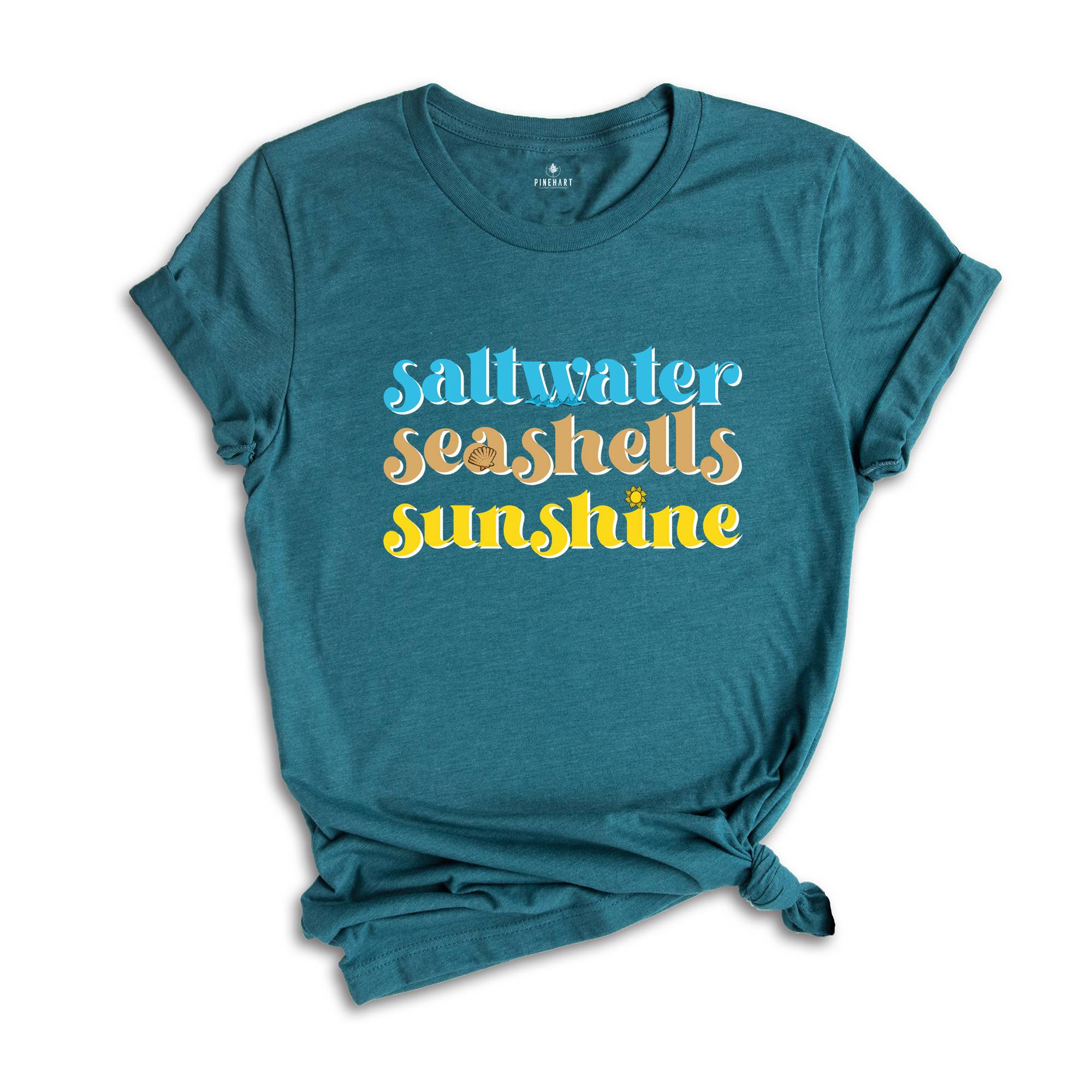 Saltwater Seashells Sunshine Shirt, Summer T-Shirt, Beach Shirt, Saltwater Tee, Summer Trip Shirt, Vacation Shirt