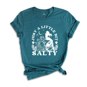 Just a Little Bit Salty Shirt, Funny Mermaid Squad Shirt, Mermaid Party T-Shirt, Mermaid Birthday T Shirt, Bridal Party Shirt, Girls Mermaid