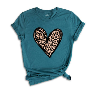 Leopard Print Valentines Day Shirt, Valentines Day Shirts, Heart Shirt, Cute Valentine Shirt, Valentines Day Gift, Cheetah Valentines