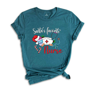 Santa Favorite Nurse Shirt, Christmas Nurse Shirt, Nurse Life Shirt, Nurse Fuel Christmas, Nurse Coffee Shirt