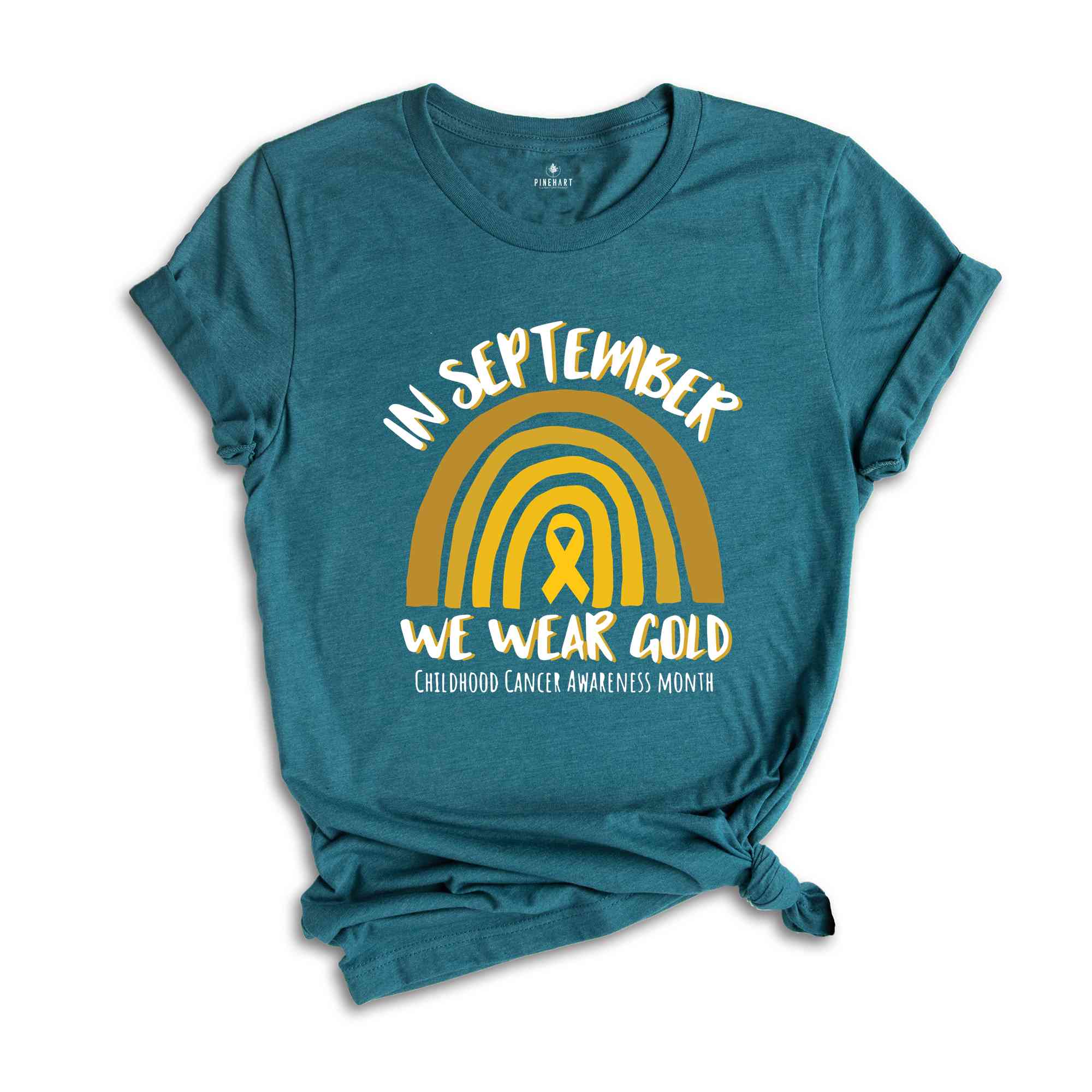 In September We Wear Gold, Childhood Cancer Awareness Shirt, Cancer Awareness Month, Gold Ribbon Shirt, Motivational Shirt, Awareness Shirt